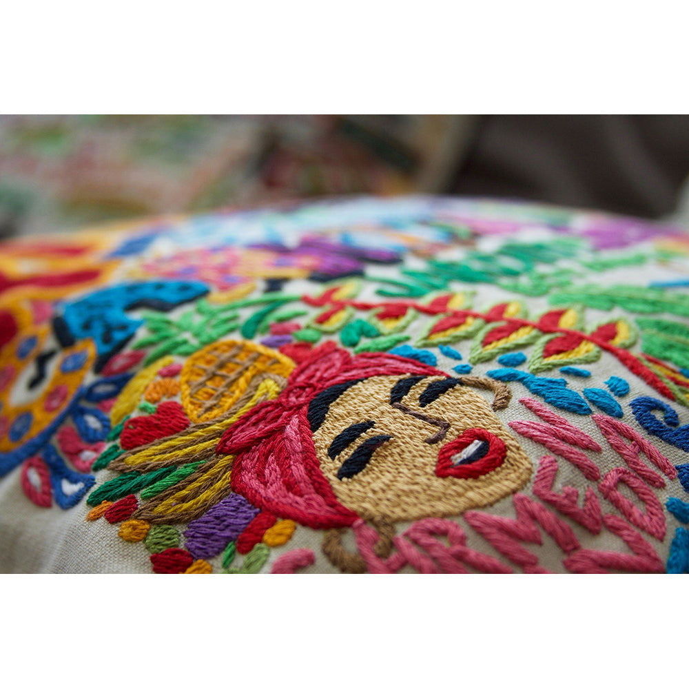 Rio De Janeiro Hand-Embroidered Pillow