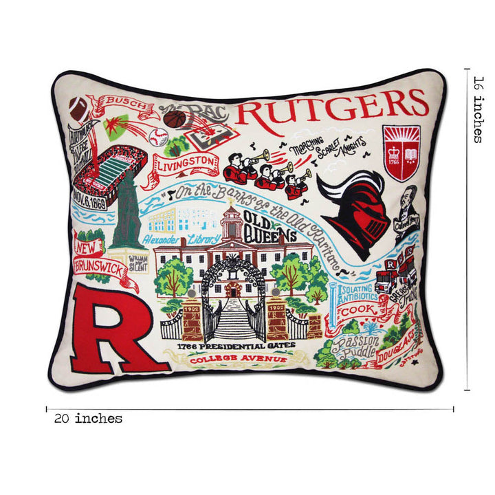 Rutgers University Collegiate Embroidered Pillow by CatStudio