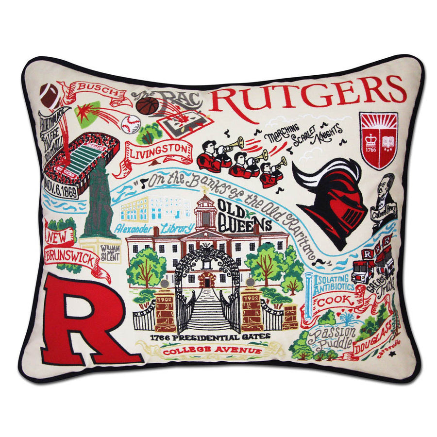 Rutgers University Collegiate Embroidered Pillow by CatStudio