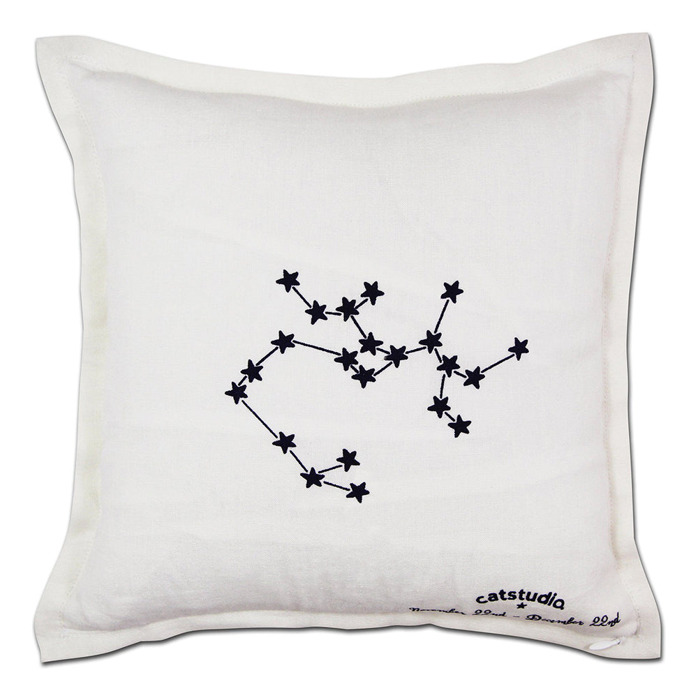 Sagittarius Astrology Hand-Embroidered Pillow by Cat Studio
