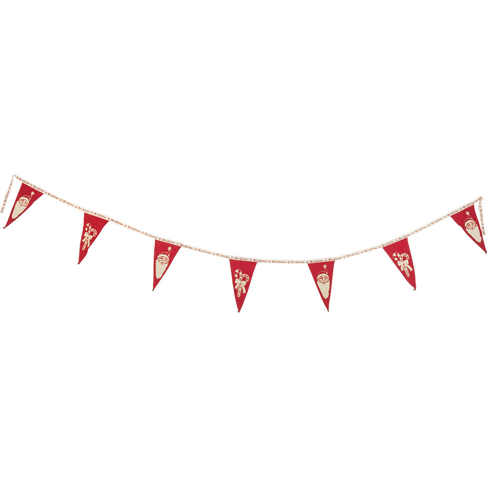 Santa And Candy Canes With Bell Pennant Banner By Primitives by Kathy