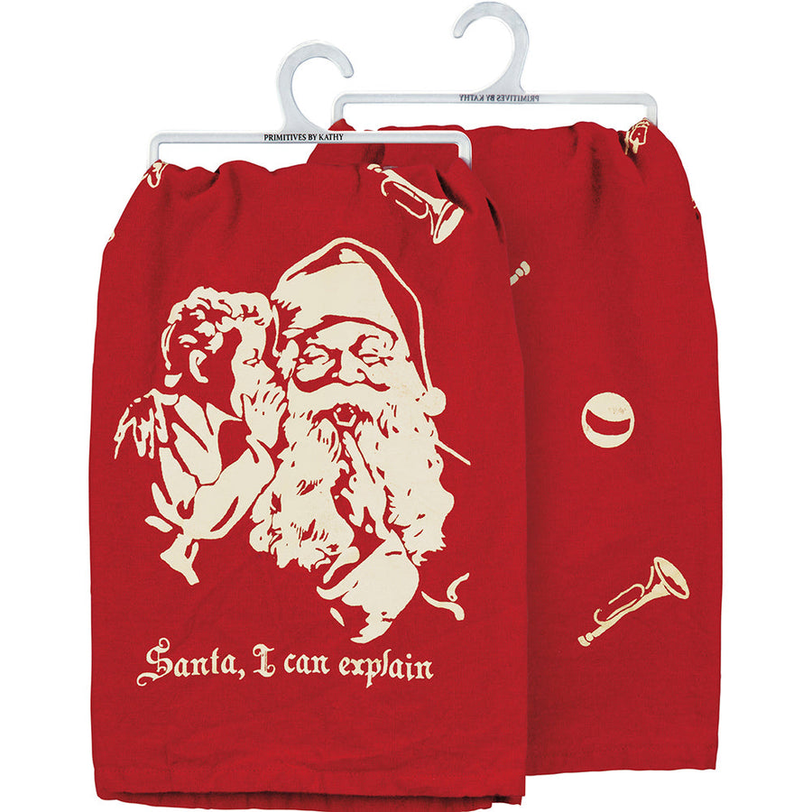 Santa I Can Explain Kitchen Towel By Primitives by Kathy