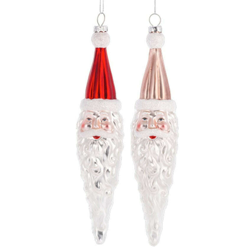 Santa Icicle Ornaments in pink and red (4 pc. ppk.) by Ganz image