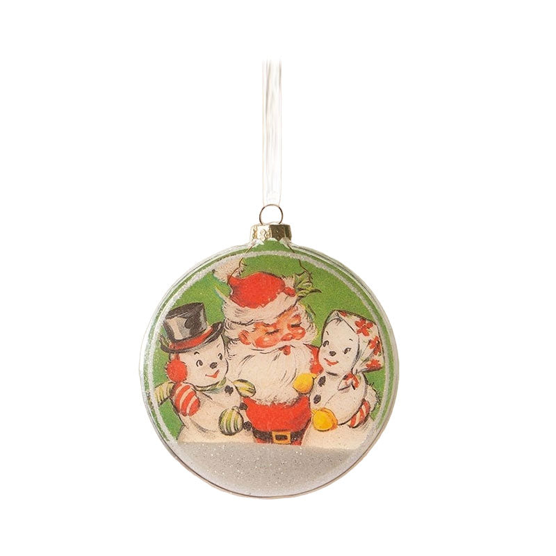 Santa with Snowmen Disk Ornament by Bethany Lowe