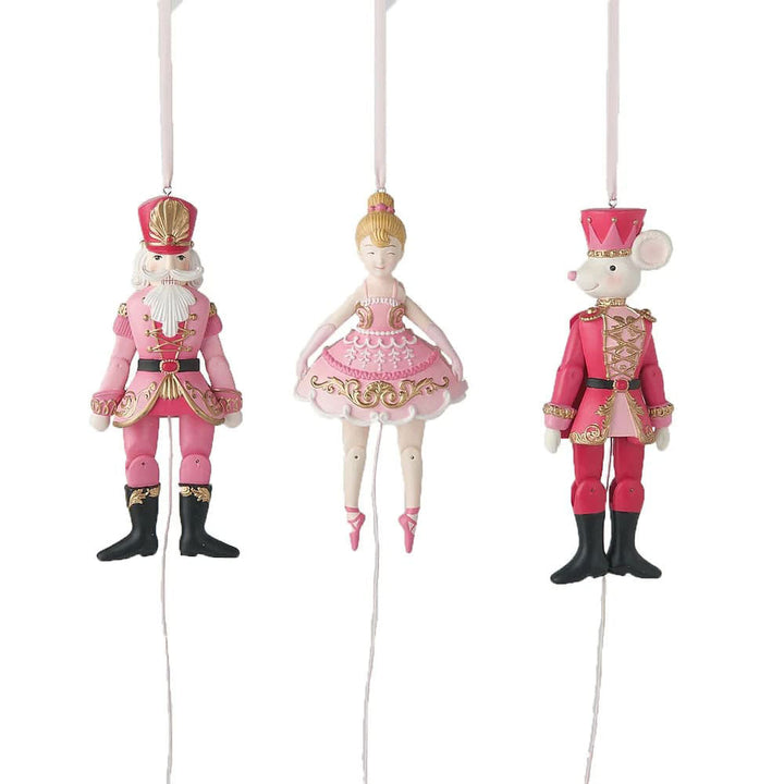 Set of 3 Nutcracker Sweet Shoppe Pull String Ornaments by December Diamonds