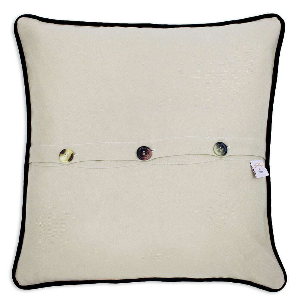 Ski Vail Hand-Embroidered Pillow
