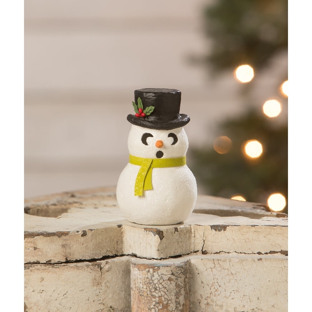 Snowman Luminary Surprised by Bethany Lowe