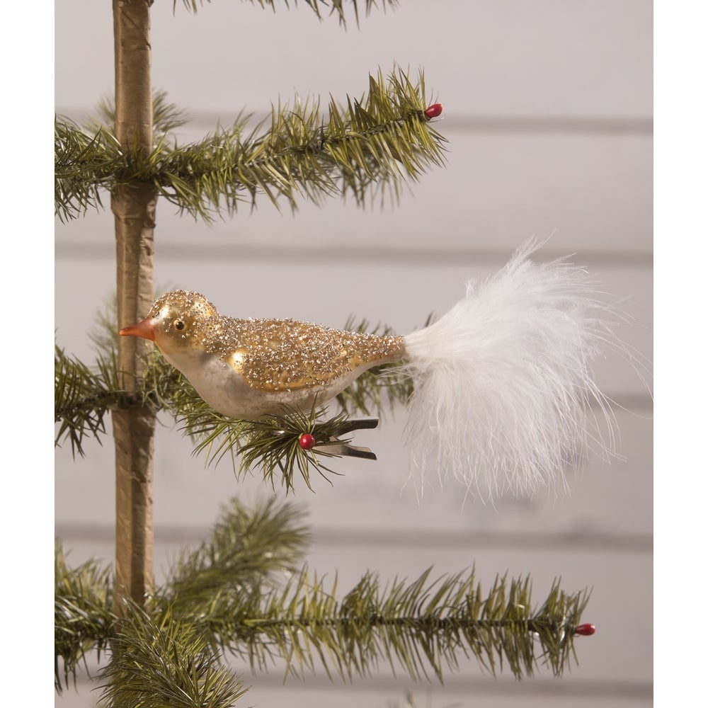 Sparkle Gold Bird Clip Ornamentby Bethany Lowe