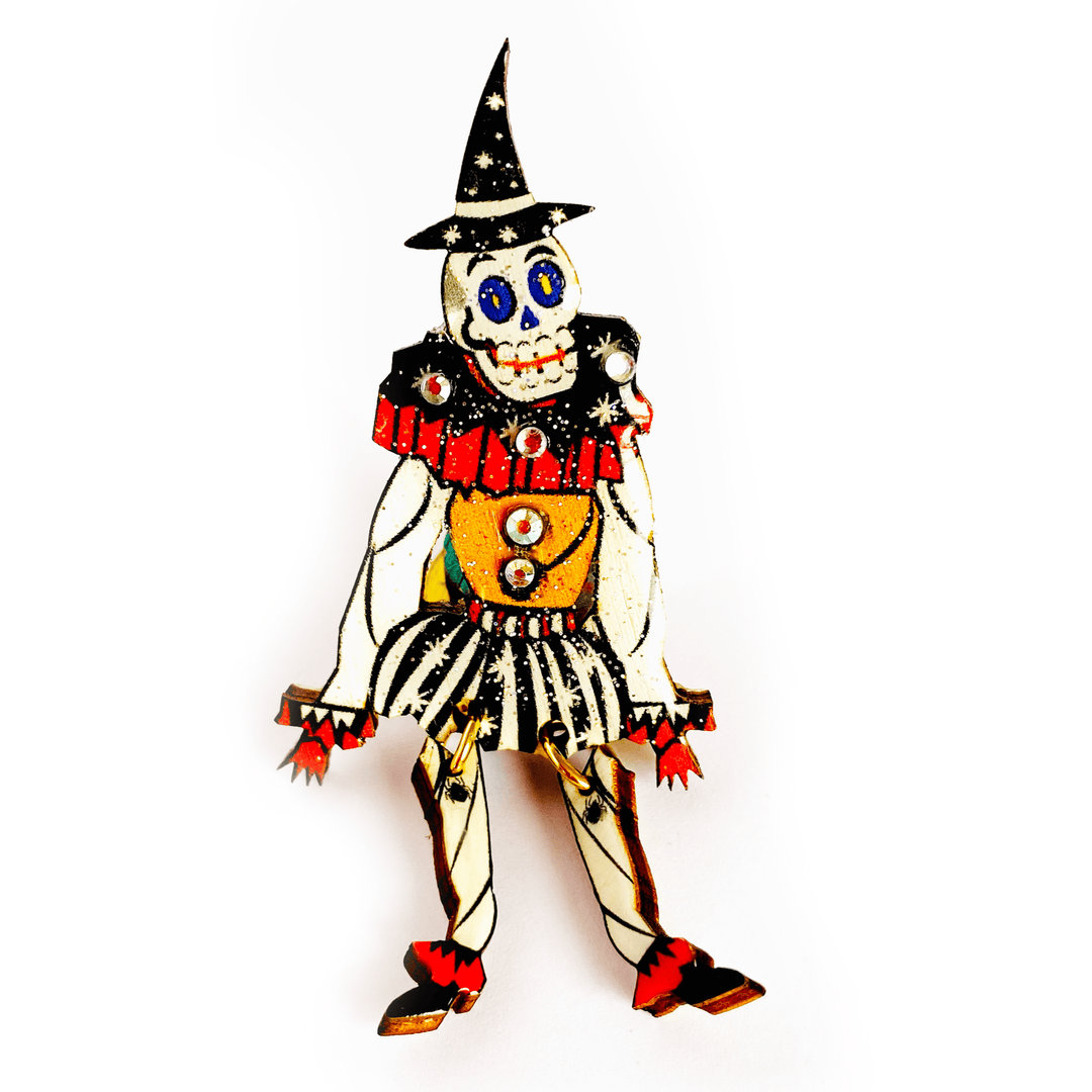 Spooky Skeleton Brooch by Rosie Rose Parker