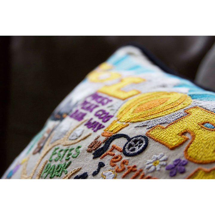 Summer Colorado Hand-Embroidered Pillow