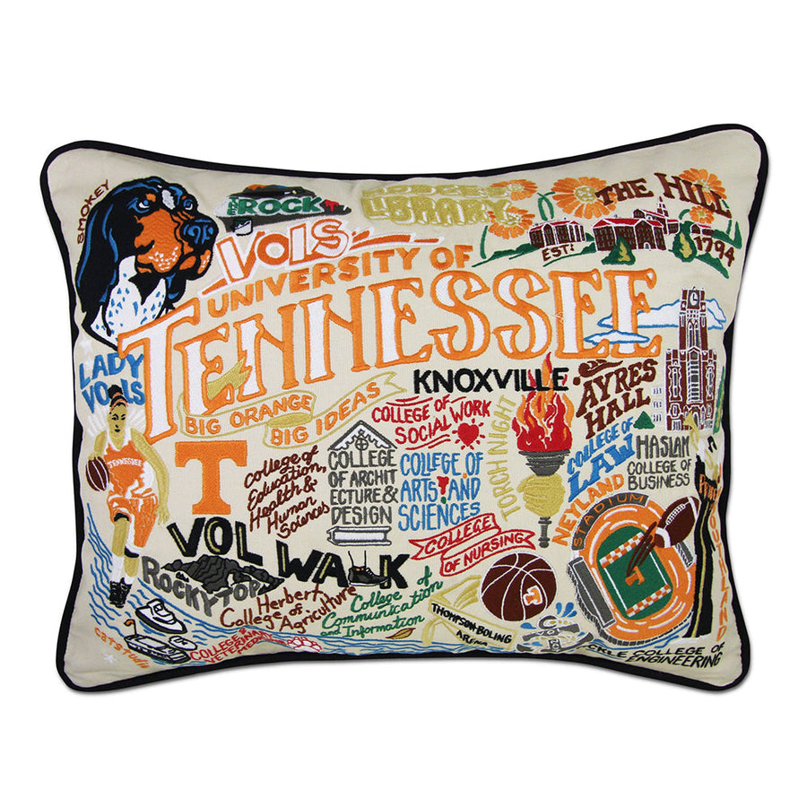 Tennessee, University of Collegiate Hand-Embroidered Pillow