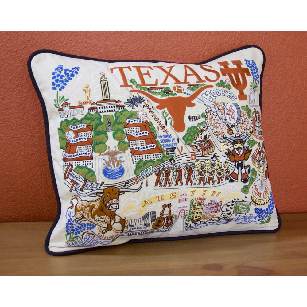 Texas, University of Collegiate Embroidered Pillow by CatStudio