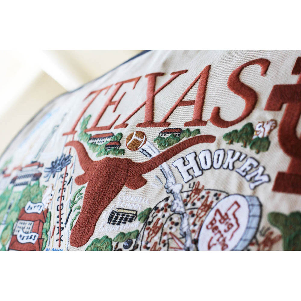 Texas, University of Collegiate Embroidered Pillow by CatStudio