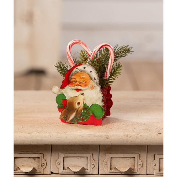 Tin Santa Bucket Small by Bethany Lowe