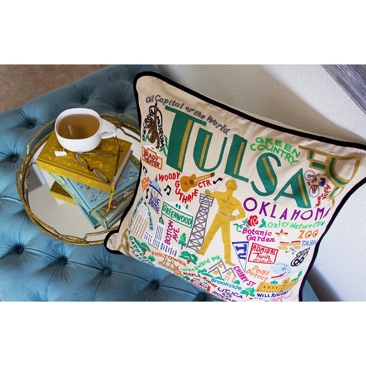 Tulsa Hand-Embroidered Pillow