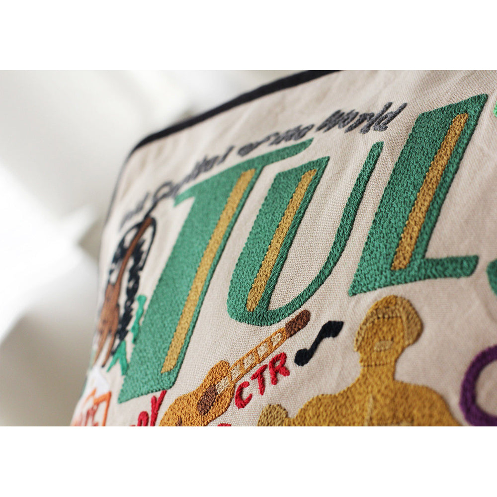 Tulsa Hand-Embroidered Pillow