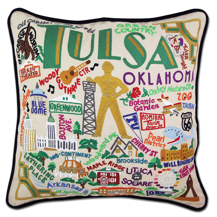 Tulsa Hand-Embroidered Pillow