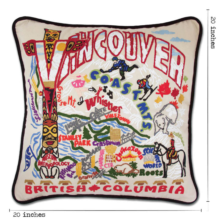 Vancouver Hand-Embroidered Pillow by CatStudio