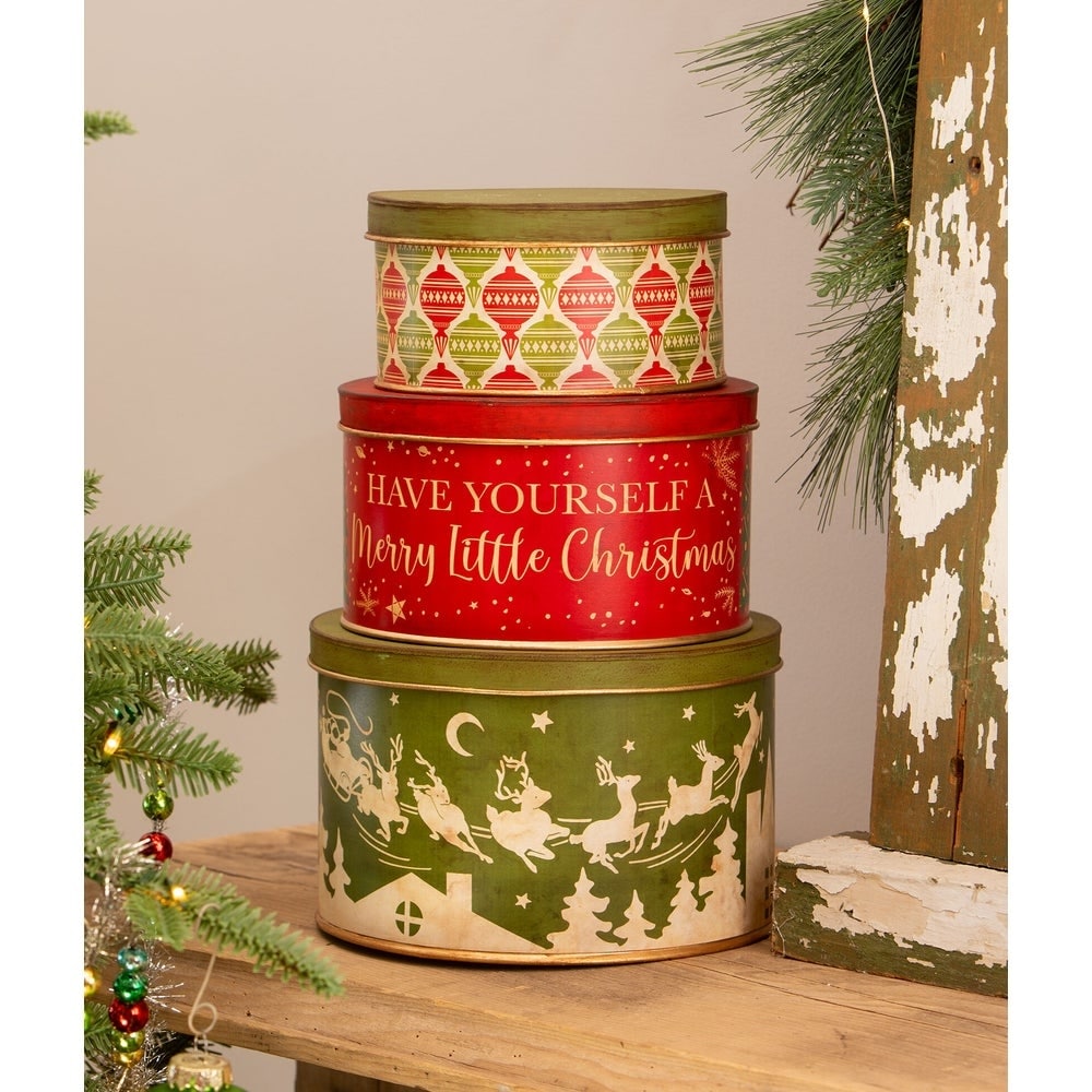 Vintage Christmas Tins S3 by Bethany Lowe