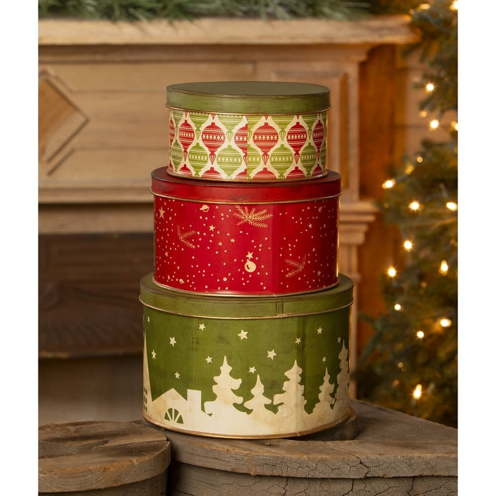 Vintage Christmas Tins S3 by Bethany Lowe