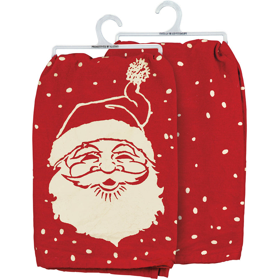 Vintage Santa Kitchen Towel By Primitives by Kathy