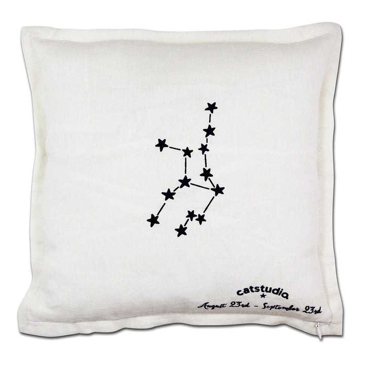Virgo Astrology Hand-Embroidered Pillow by Cat Studio