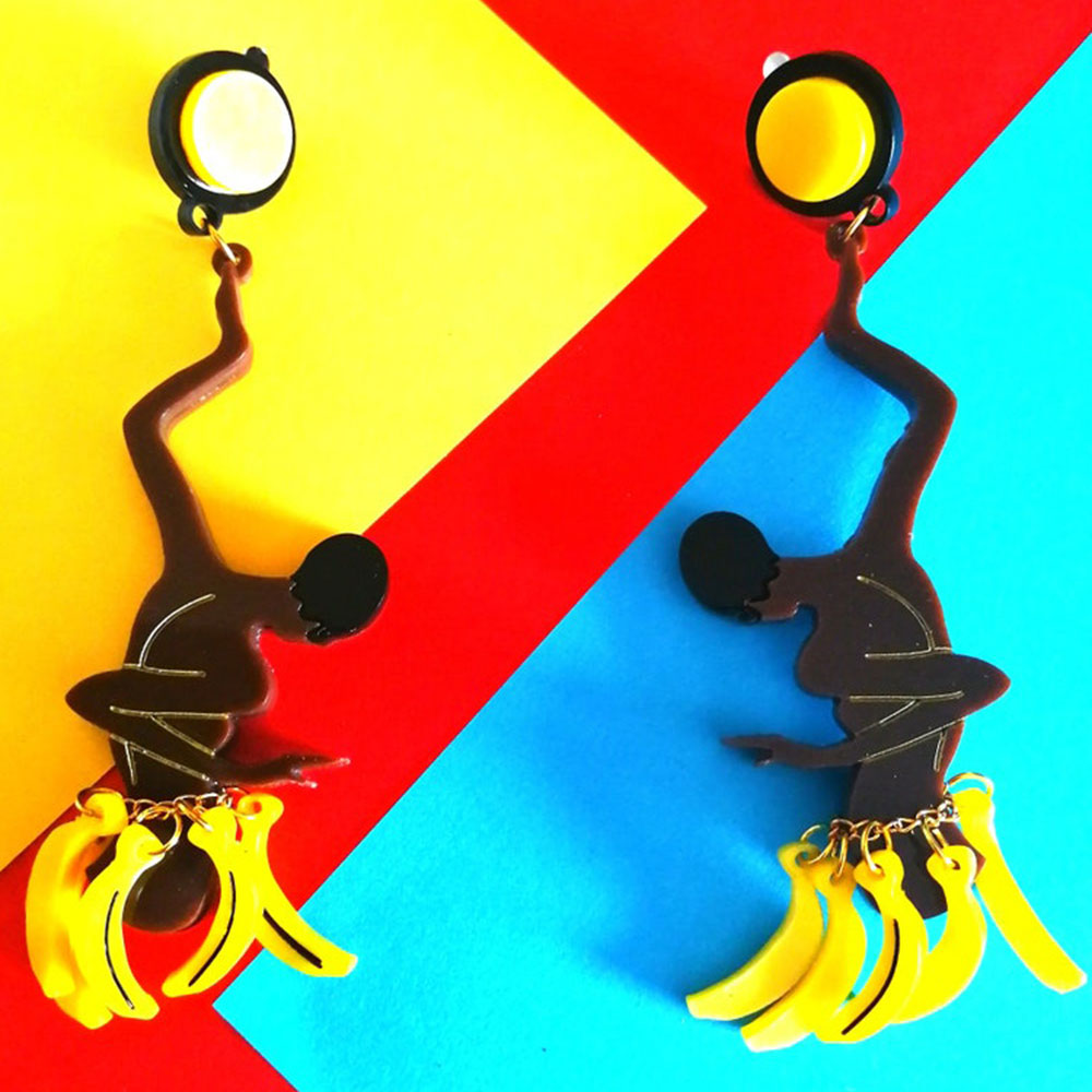 Wearable Art - Josephine Baker Acrylic Earrings by Makokot Design