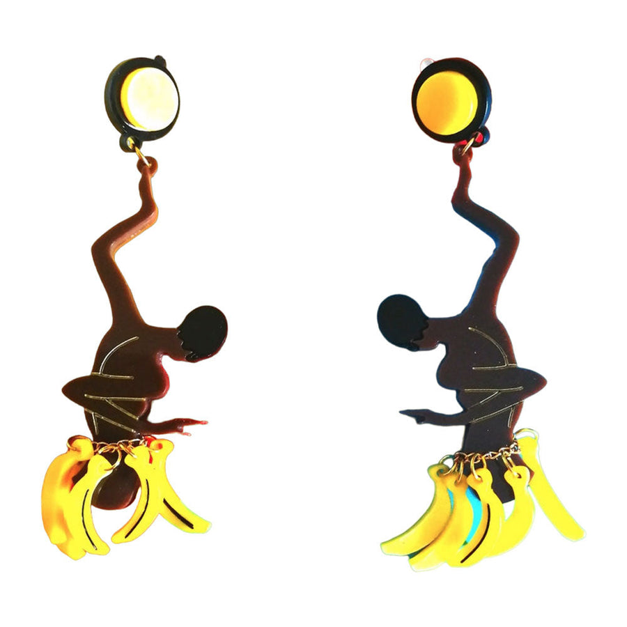 Wearable Art - Josephine Baker Acrylic Earrings by Makokot Design