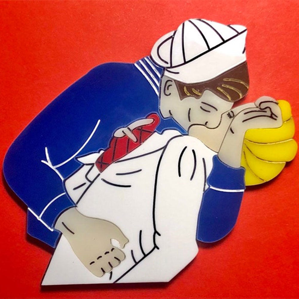 Wearable Art - "The Kiss" Statement Acrylic Brooch by Makokot Design