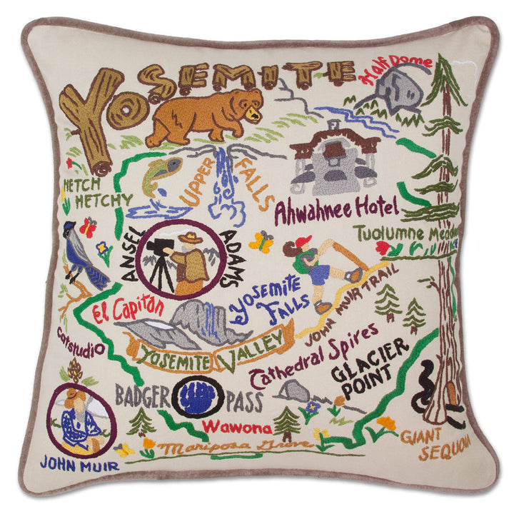 Yosemite Hand-Embroidered Pillow