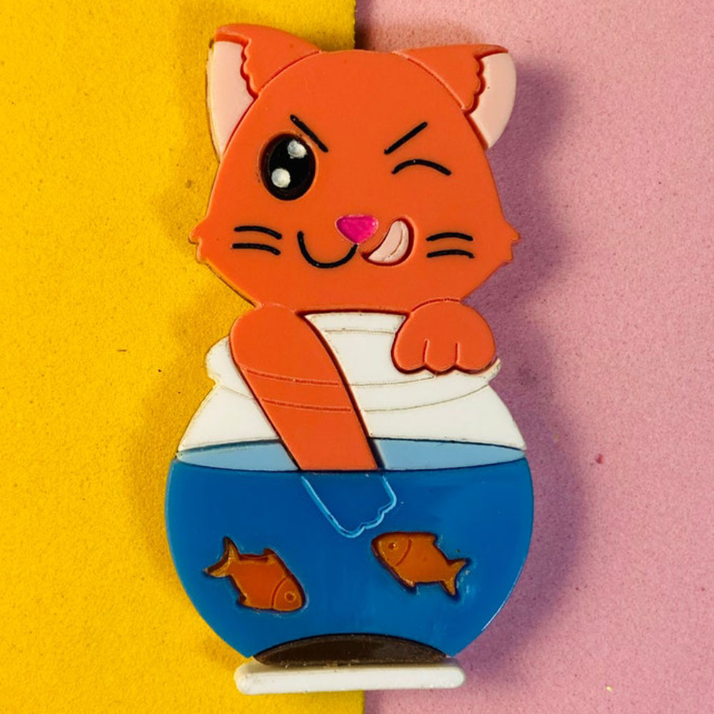 Zodiac Cats Collection - Sagittarius - Capricornus - Aquarius - Pisces Acrylic Brooch by Makokot Design